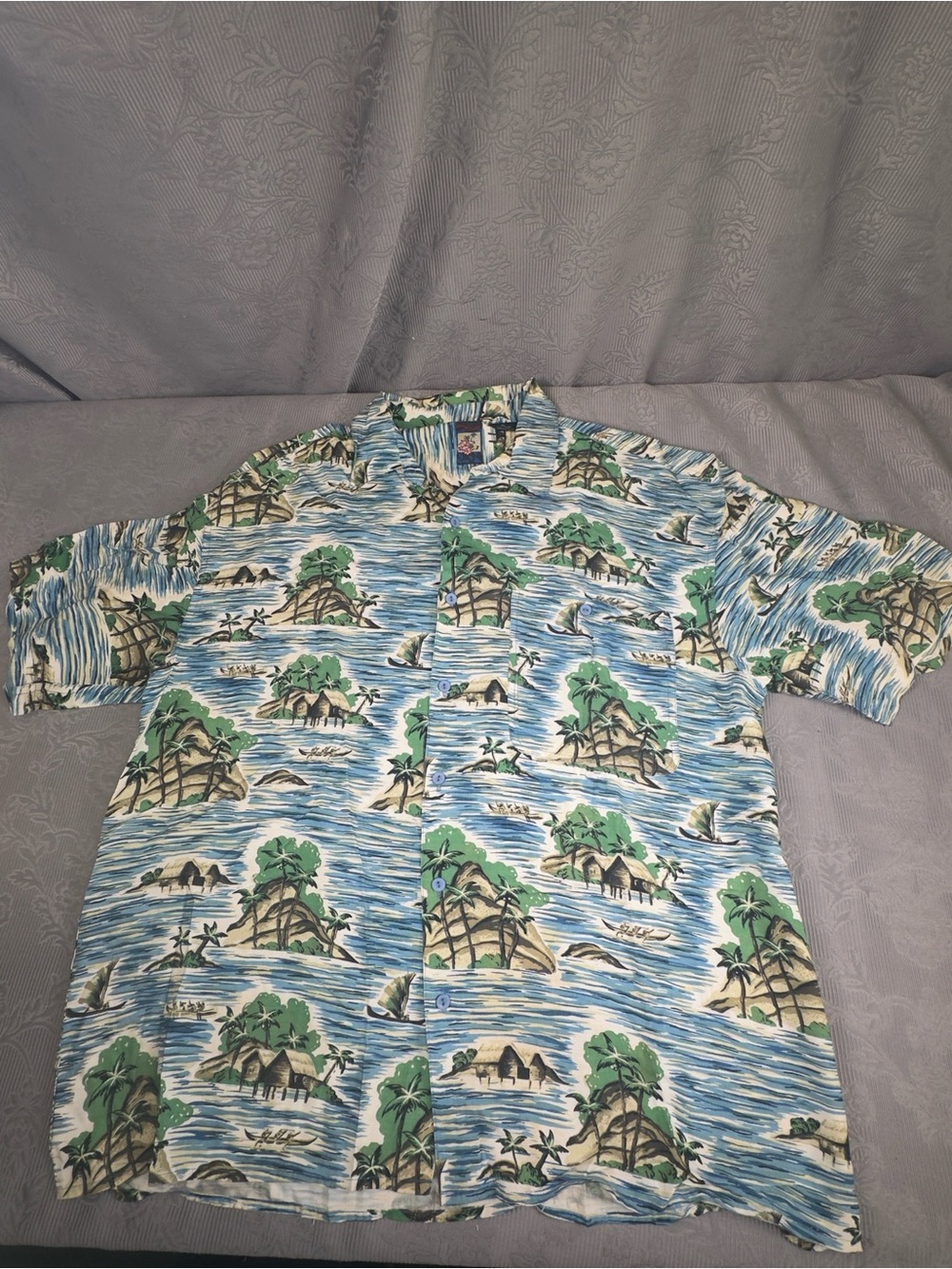 Montage Tropics Vintage Tropical Island 100% Rayon Button Up Shirt XL 50” Chest